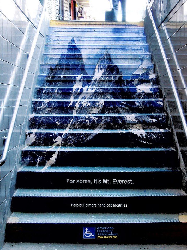 Διαφήμιση με τίτλο ’For some, it’s Mt.Everest’ © American Disability Association