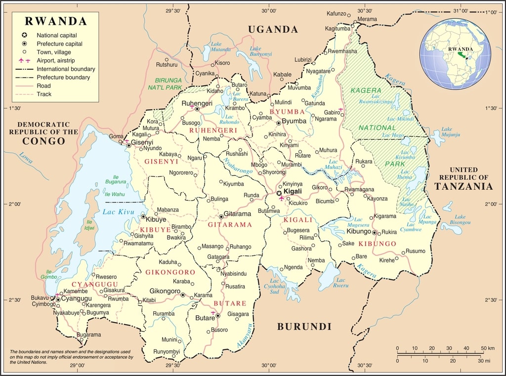 Χάρτης της Ρουάντα